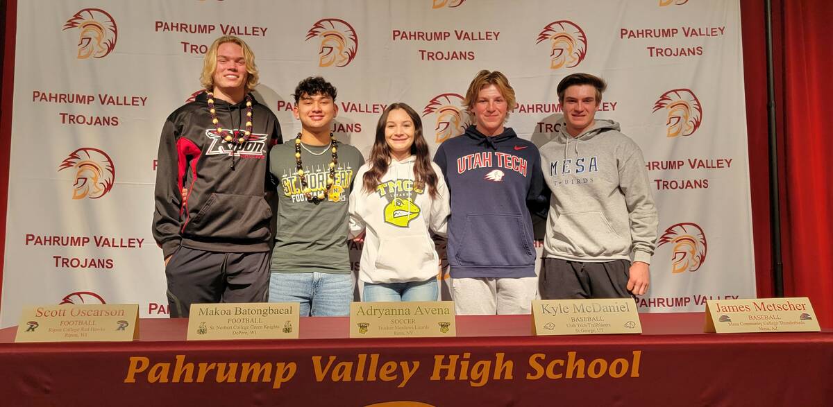 Pahrump Valley High School Athletics Pahrump Valley High School had five student-athletes sign ...