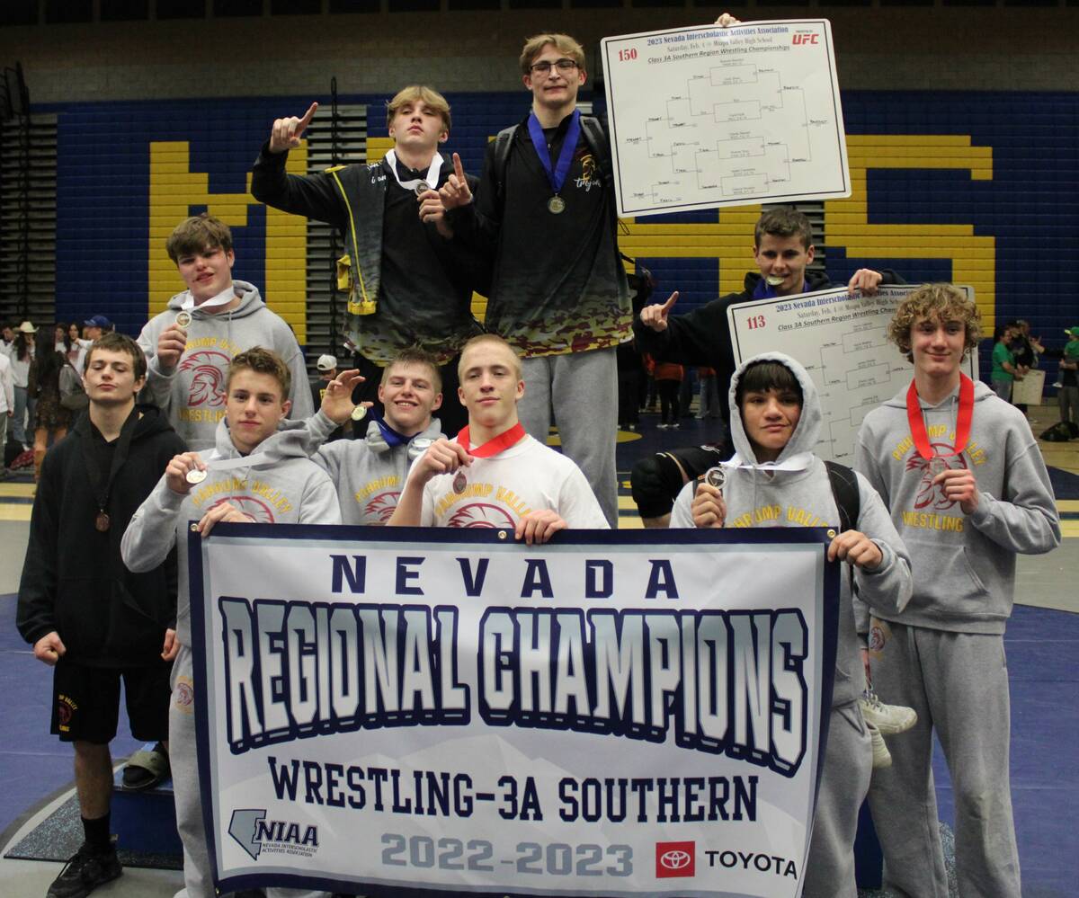 Danny Smyth/Pahrump Valley Times The Pahrump Valley Trojans had 10 wrestlers win medals at the ...