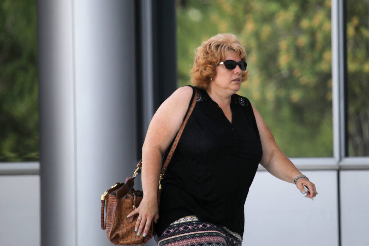 Disbarred lawyer Jeanne Winkler enters the Lloyd D. George U.S. Courthouse on Tuesday, June 16, ...