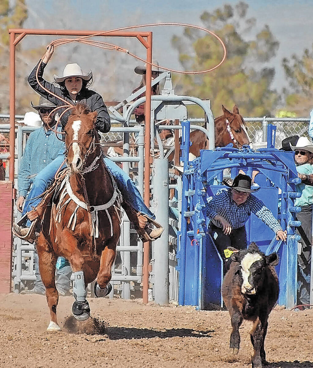 Horace Langford Jr./Pahrump Valley Times - NHS Rodeo Saturday, Breakaway Lainey Barney, White Pine
