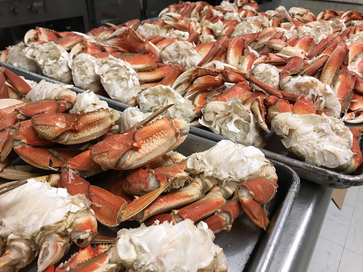 Robin Hebrock/Pahrump Valley Times Dungeness crab flown in fresh for the occasion was the headl ...
