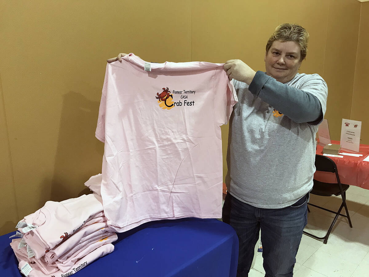 Robin Hebrock/Pahrump Valley Times Crab Fest T-shirts were provided to interested Crab Fest att ...