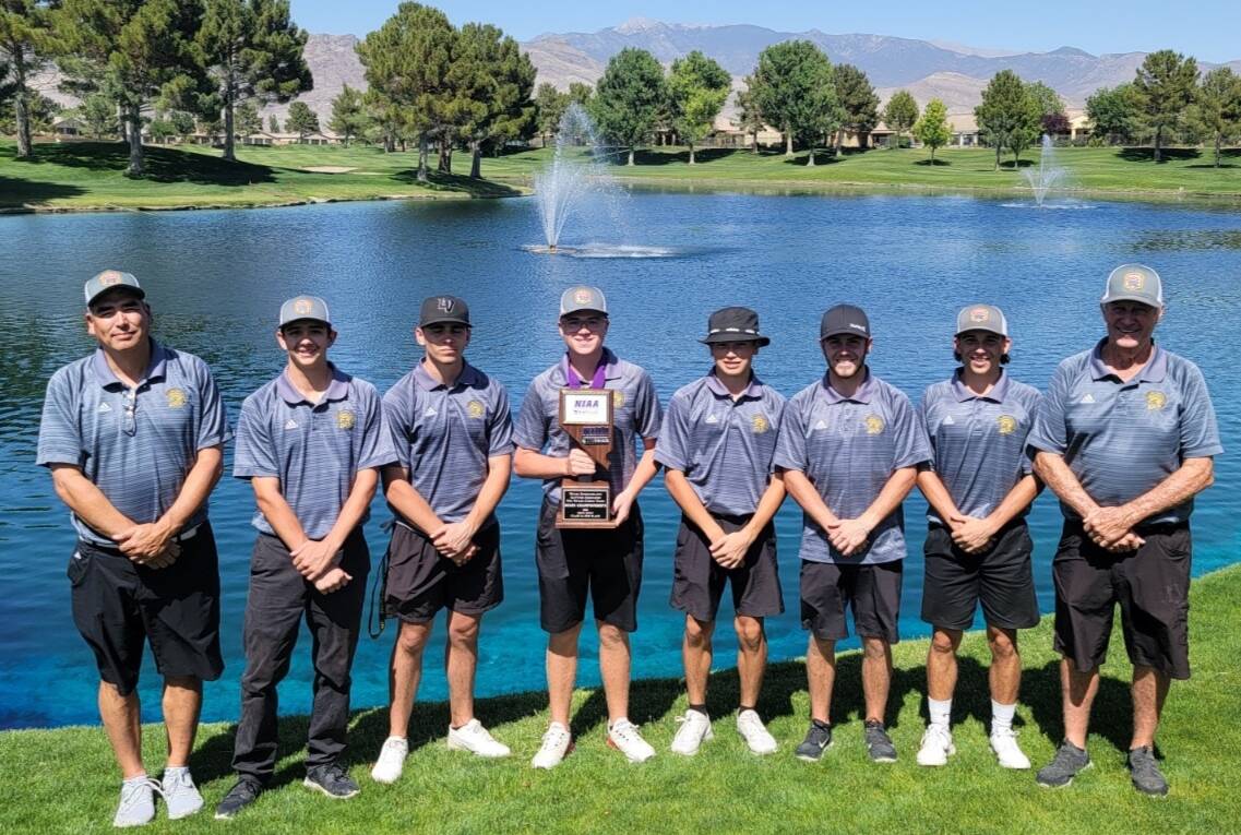 Special to the Pahrump Valley Times The Pahrump Valley Trojans boys golf team finished in seco ...