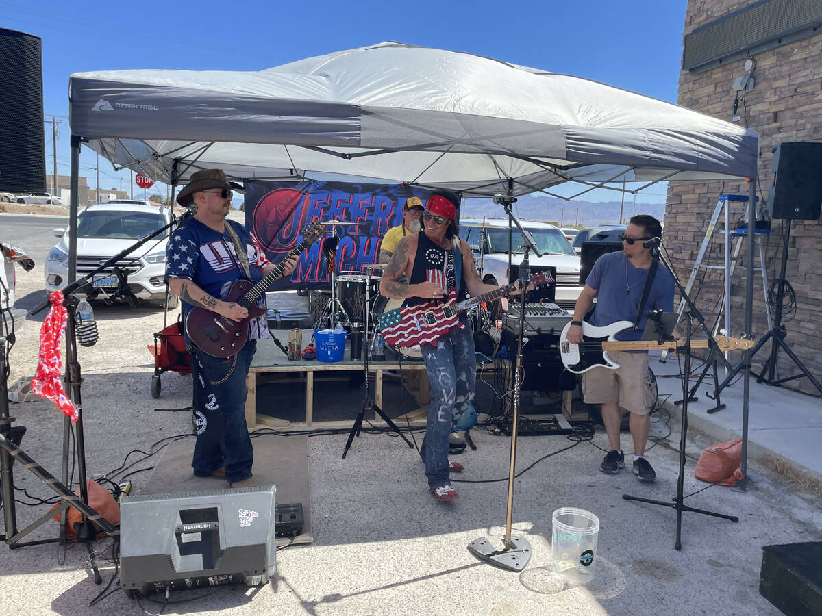 (Faye Burdzinski/Pahrump Valley Times) Bands played at the Bearded Lady's redneck pool party on ...
