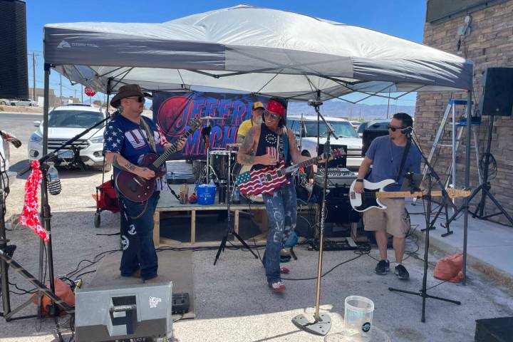 (Faye Burdzinski/Pahrump Valley Times) Bands played at the Bearded Lady's redneck pool party on ...