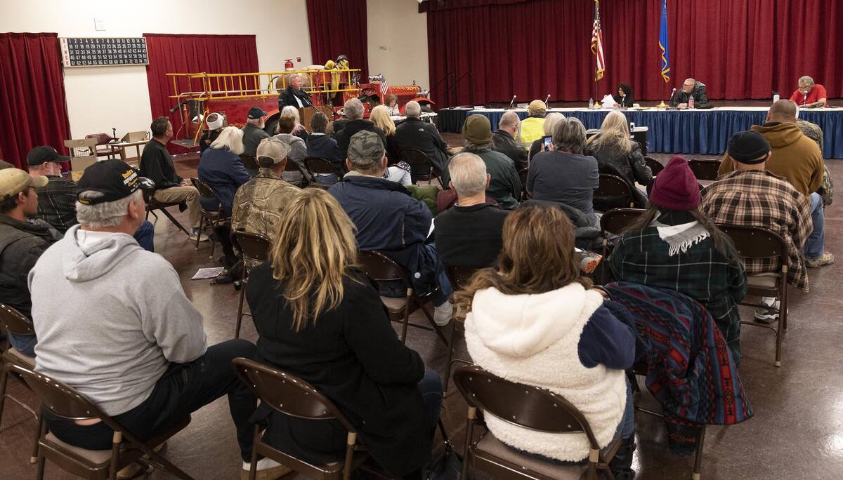 Richard Stephens/Special to the Pahrump Valley Times A large crowd of Beatty residents attended ...