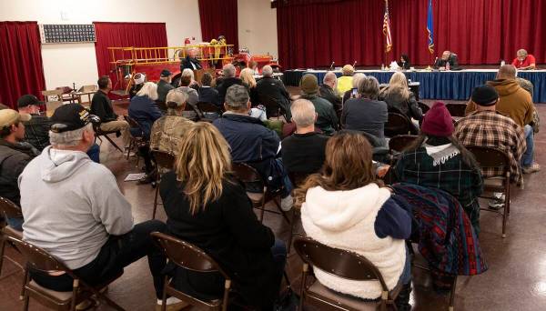 Richard Stephens/Special to the Pahrump Valley Times A large crowd of Beatty residents attended ...
