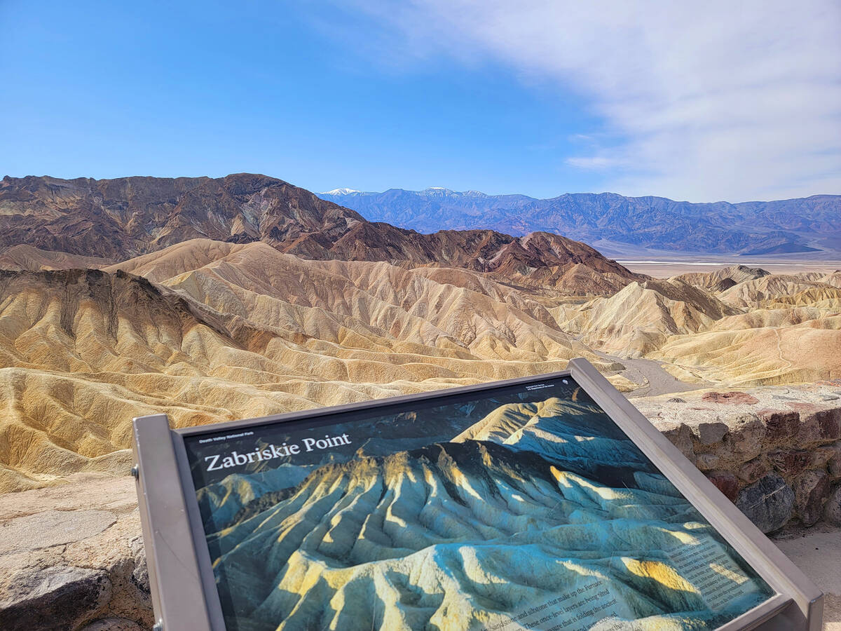 Zabriskie Point is among the most popular Death Valley stops. The view in February included a s ...