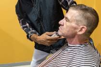 John Clausen/Pahrump Valley Times Haircuts and shaves were offered to all those attending this ...