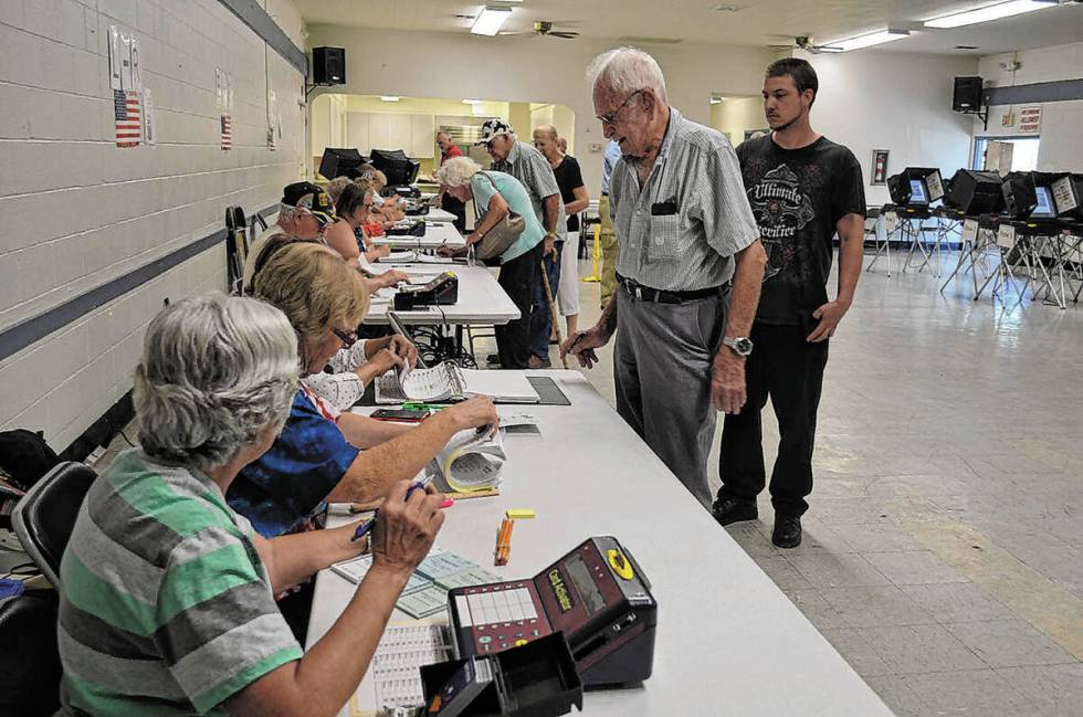 Daria Sokolova/Pahrump Valley Times Officials said voter turnout in Nye County was “slow but ...