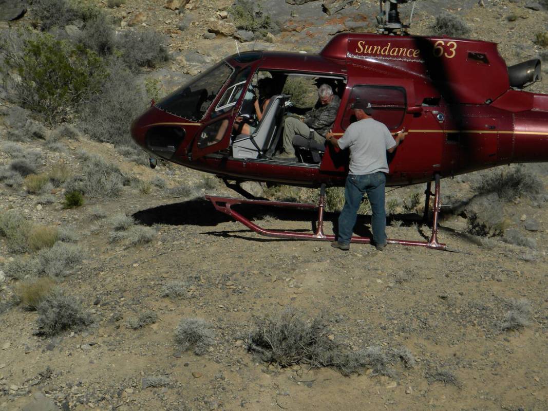 Special to the Pahrump Valley Times A hunter/conservationist is seen getting ready to climb int ...