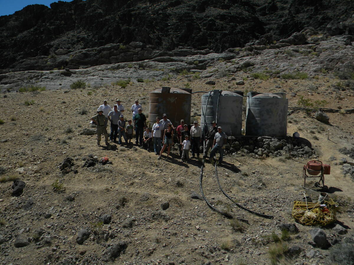 Special to the Pahrump Valley Times Volunteers set up a base camp at a water project to constru ...
