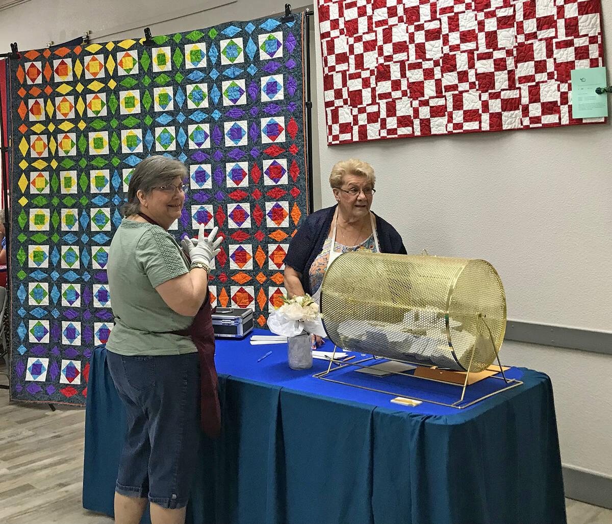 Robin Hebrock/Pahrump Valley Times Pictured in the background is the Opportunity Quilt, a multi ...