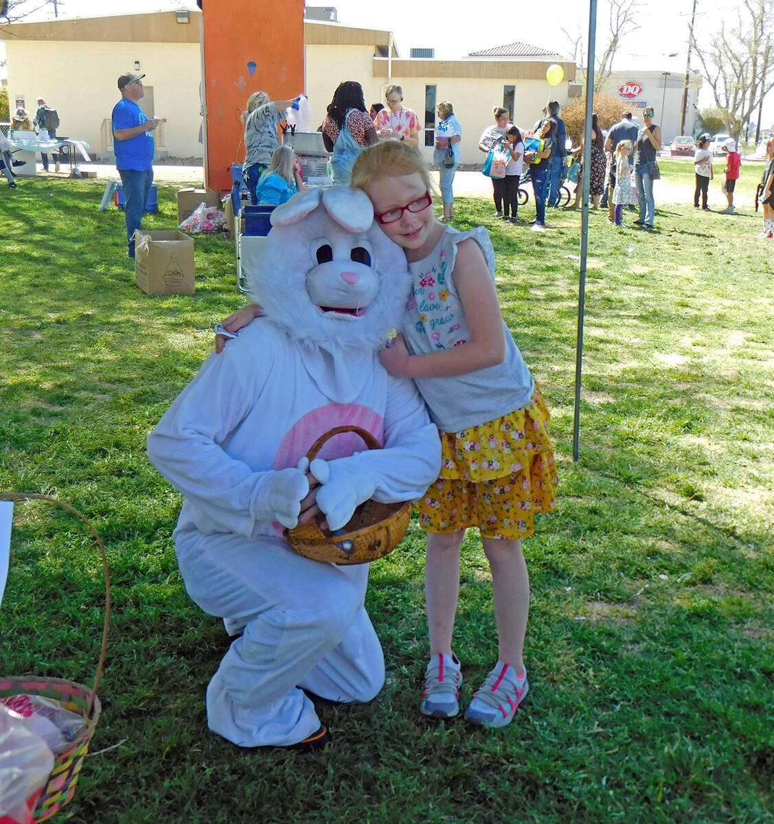 Robin Hebrock/Pahrump Valley Times The Easter Bunny made a special trip to the Pahrump Valley t ...