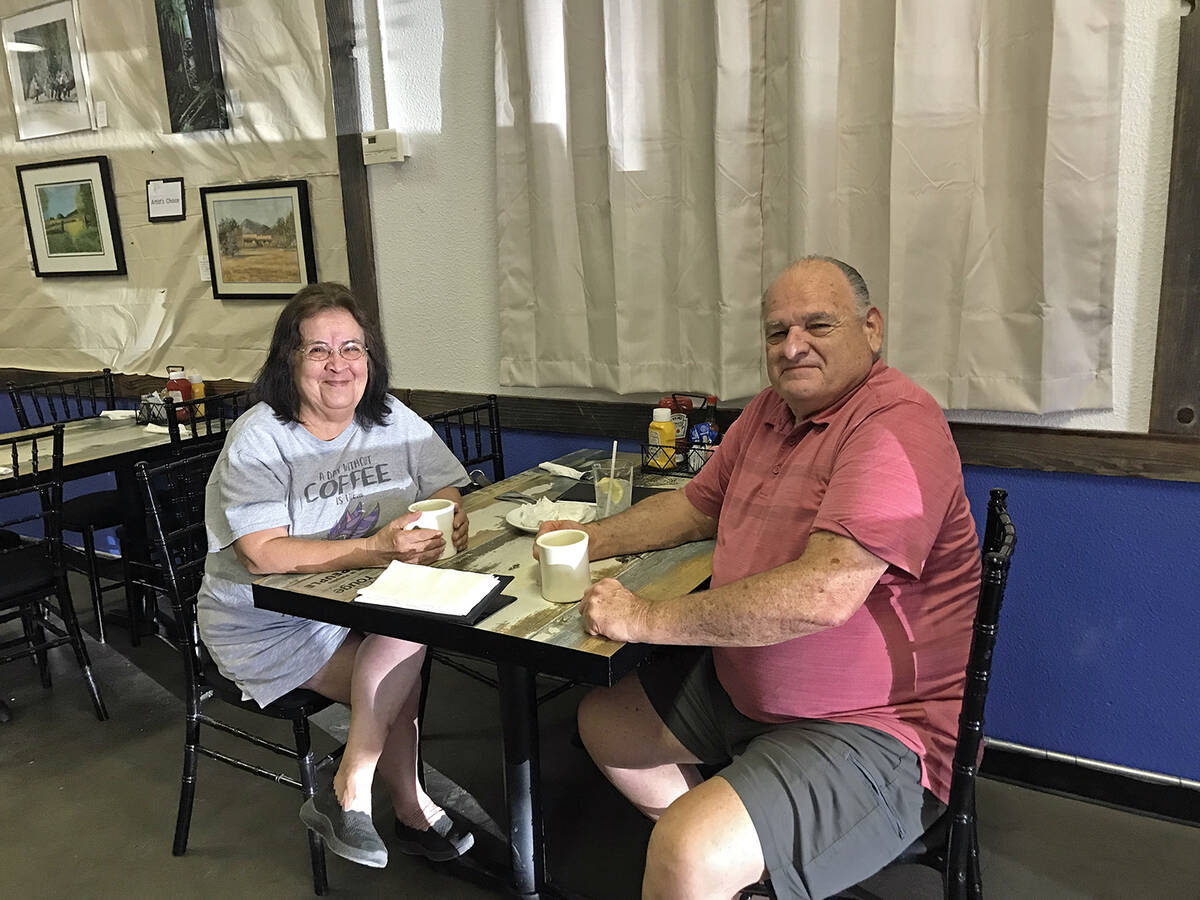 Robin Hebrock/Pahrump Valley Times Cecelia and Bob are two of Living Free Cafe's regulars, comi ...
