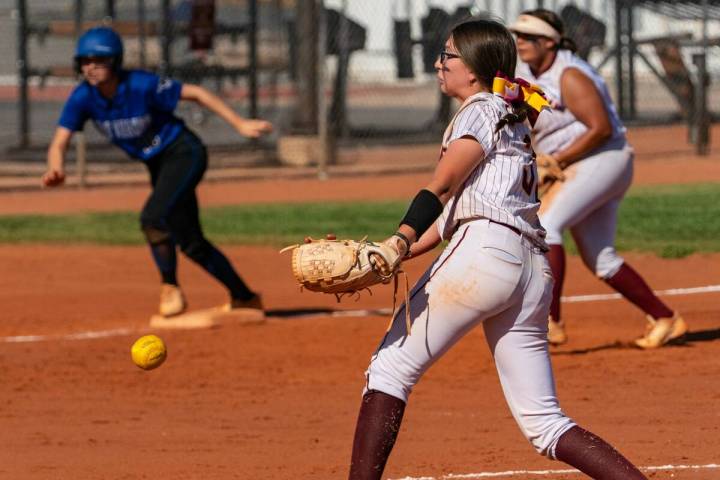John Clausen/Pahrump Valley Times Ava Chiancone (33) delivering a pitch in the Trojans' loss to ...