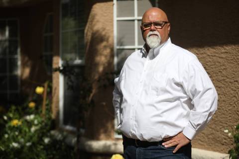 Dave Crete, an Air Force veteran, outside his home in Las Vegas, Thursday, April 27, 2023. Cret ...