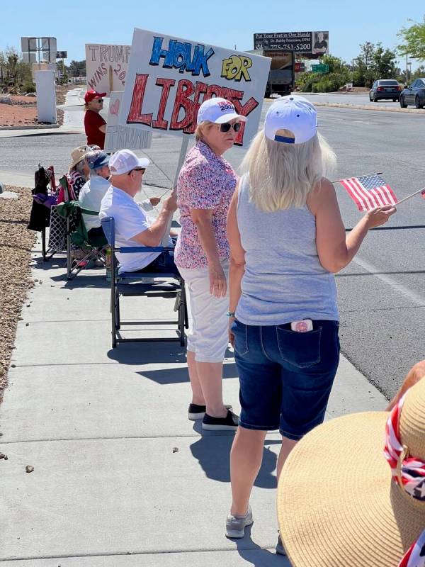 Bill Newyear/Special to the Pahrump Valley Times About 20 or so residents came out to support f ...