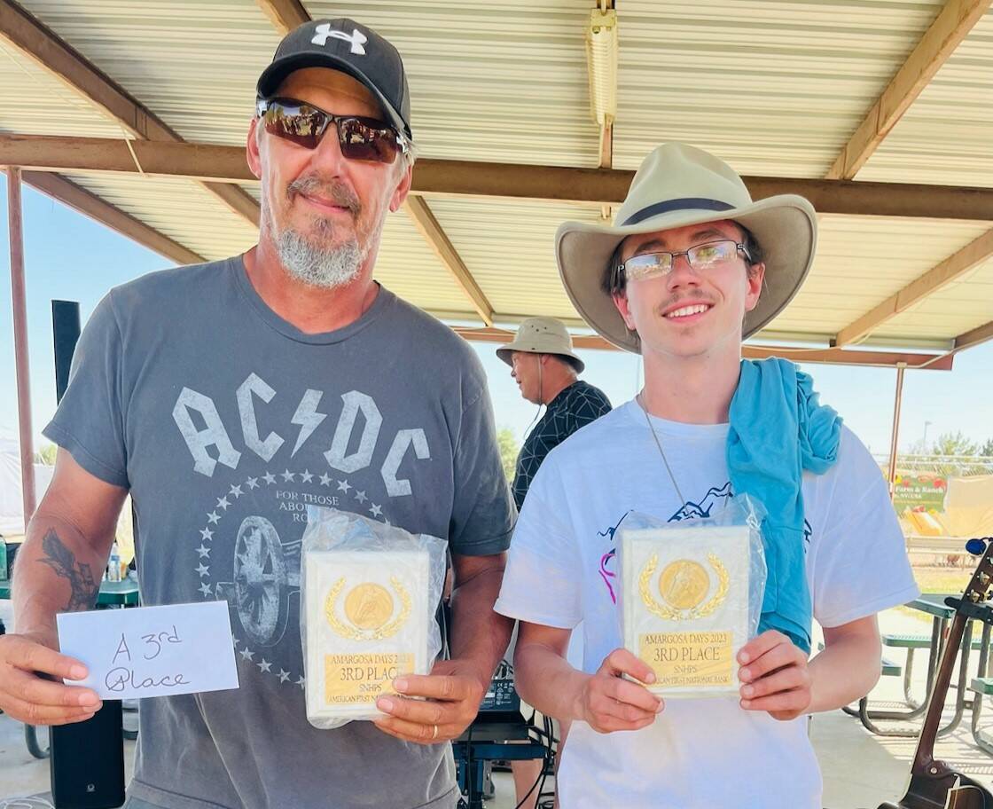 Special to Pahrump Valley Times Heath Russell (left) and Johnny Alger (right) came in 3rd place ...
