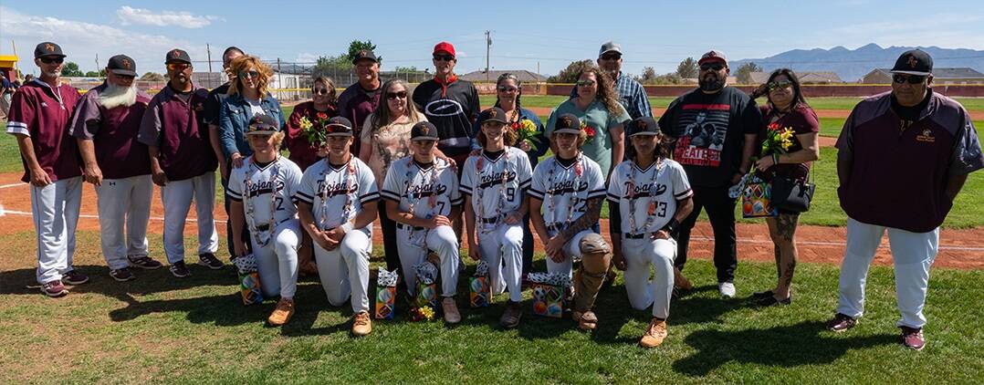 John Clausen/Pahrump Valley Times Six seniors were honored before Pahrump Valley's game against ...