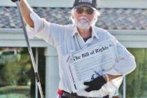 Horace Langford Jr./Pahrump Valley Times Beloved local figure, Ray "The Flagman" Mielzynski, pa ...