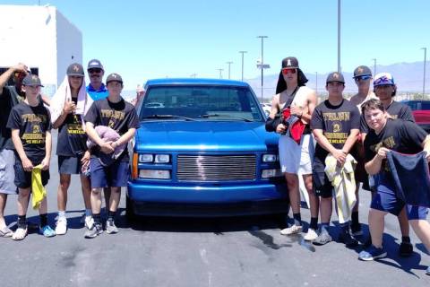 Special to Pahrump Valley Times The Pahrump Valley high school baseball teams held a car wash f ...
