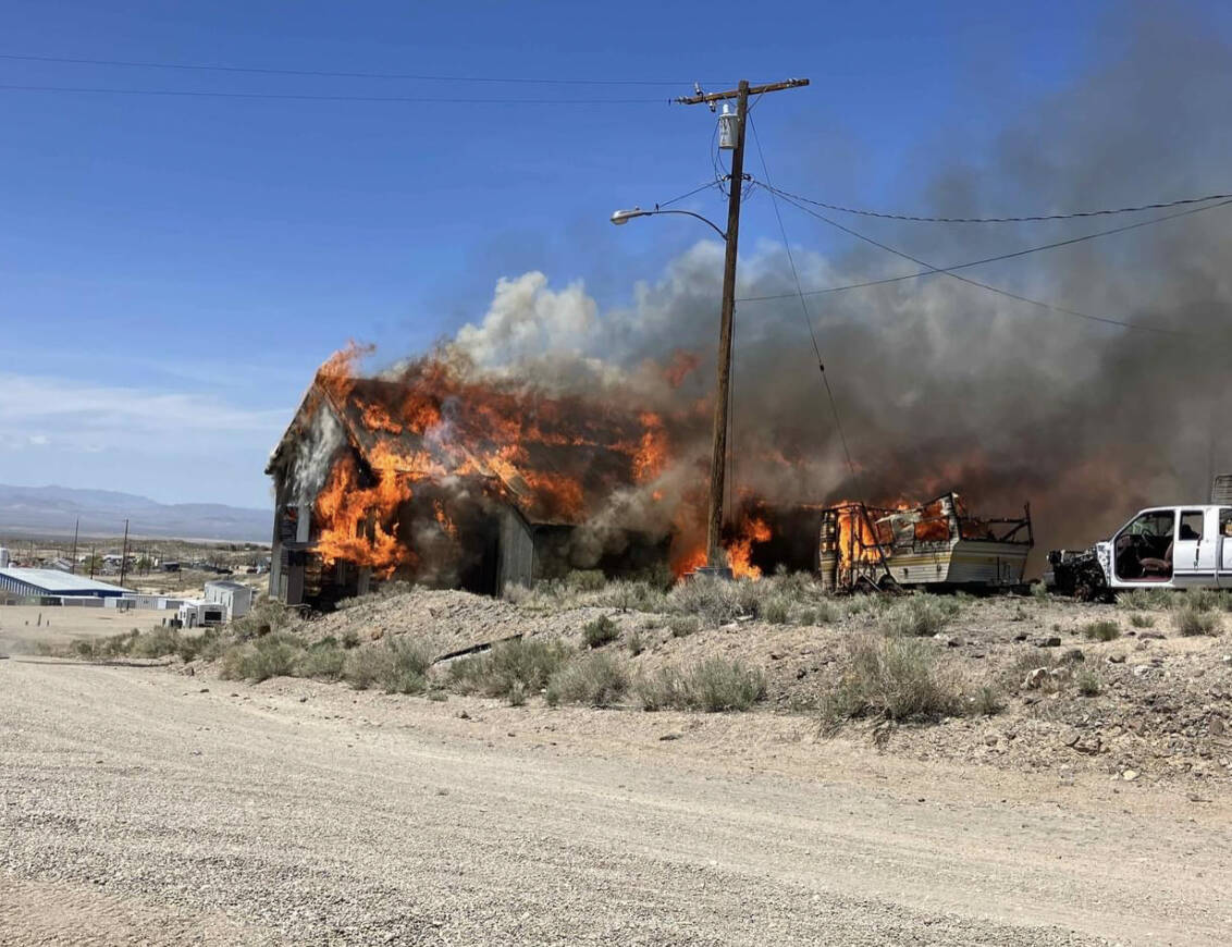 Nye County Sheriff’s Office Fire destroyed several trailers, a manufactured home and a truck ...