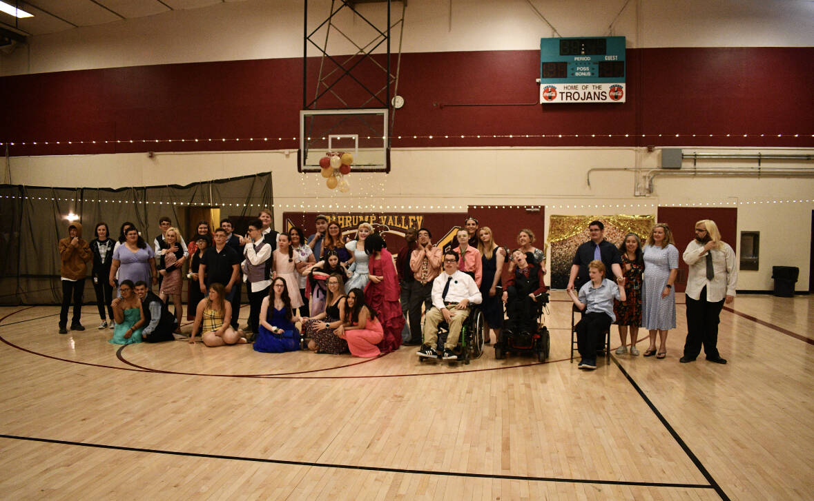 Special to the Pahrump Valley Times Prom attendees come together for a group photo on May 12 to ...