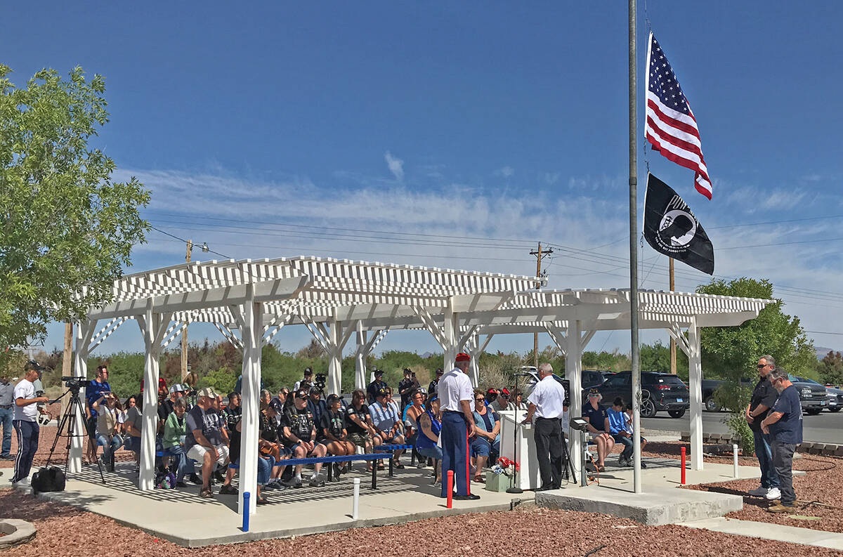 Robin Hebrock/Pahrump Valley Times The American Flag and the POW/MIA Flag, which honors prisone ...