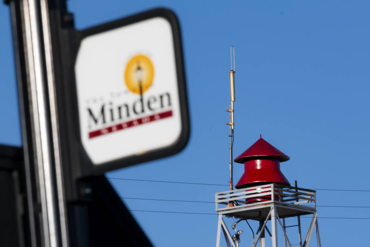 A siren in Minden pictured on May 11, 2021. (Colton Lochhead/Las Vegas Review-Journal)