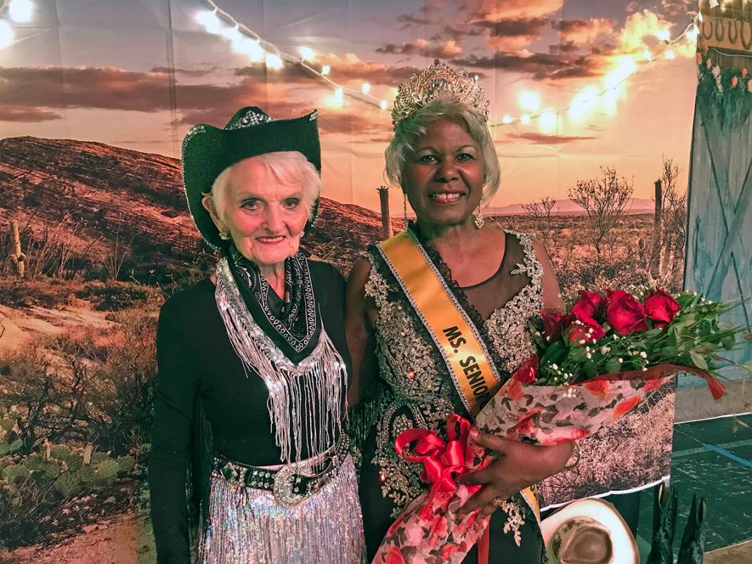 Robin Hebrock/Pahrump Valley Times Ms. Senior Golden Years USA Founder B.J. Hetrick-Irwin poses ...