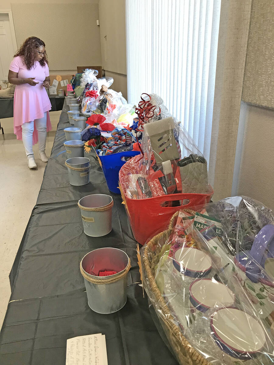 Robin Hebrock/Pahrump Valley Times There were a variety of baskets for the raffle at Helen Kell ...