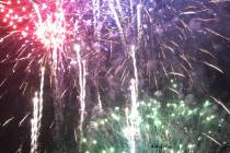 Robin Hebrock/Pahrump Valley Times In this file photo, blue, red, green and gold fireworks expl ...