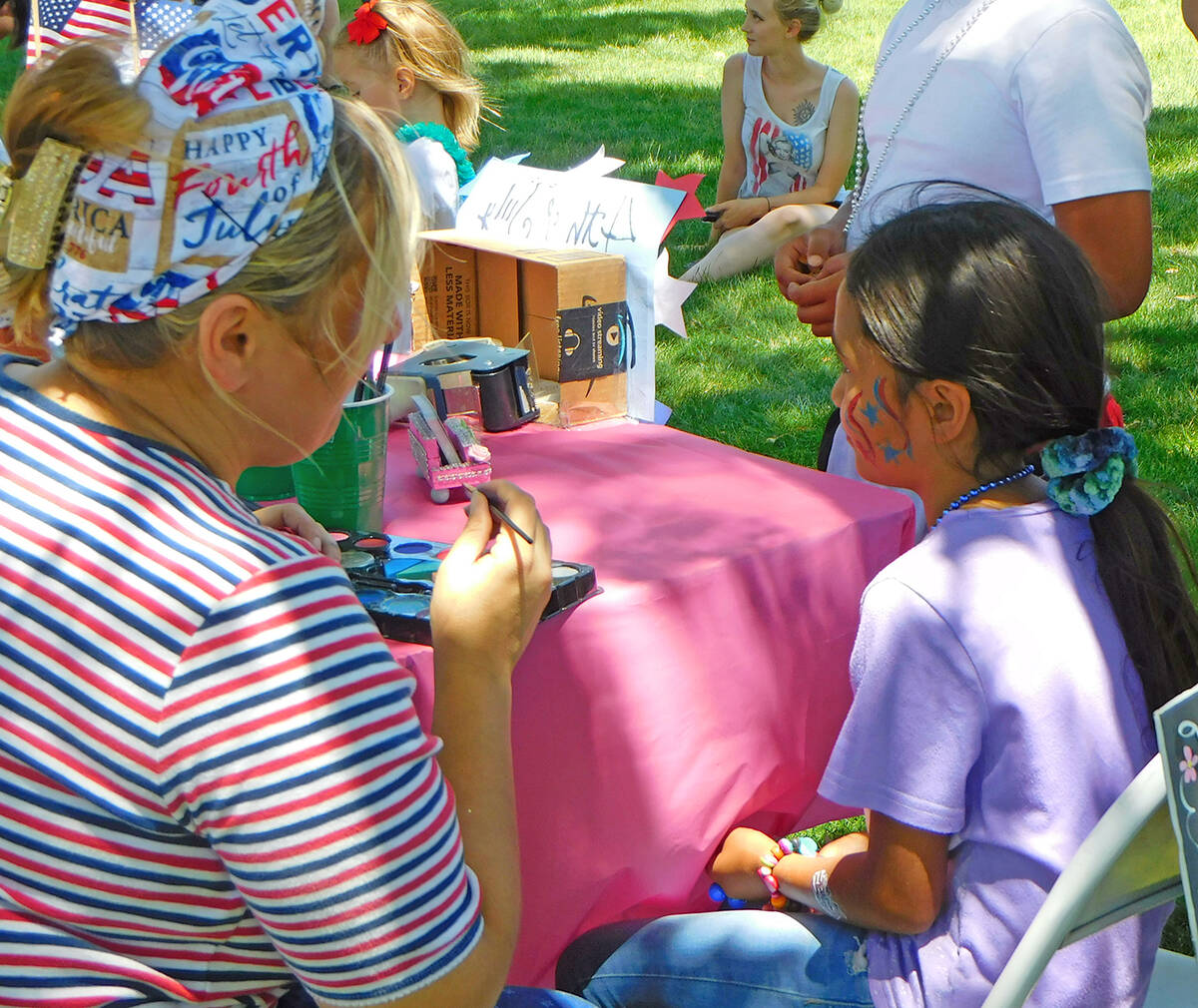 Robin Hebrock/Pahrump Valley Times Face painting was a popular pursuit for those attending the ...