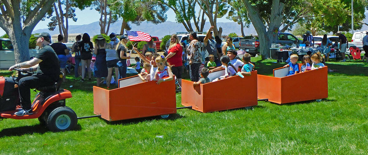 Robin Hebrock/Pahrump Valley Times The famous PDOP Train spent much of 4th of July carting arou ...