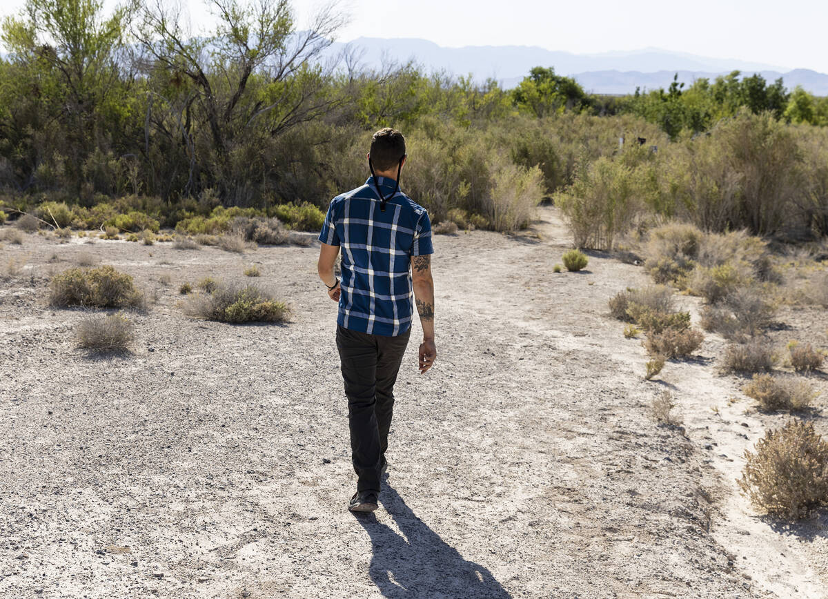 Mason Voehl, executive director of the Amargosa Conservancy, leads a tour of Ash Meadows Nation ...