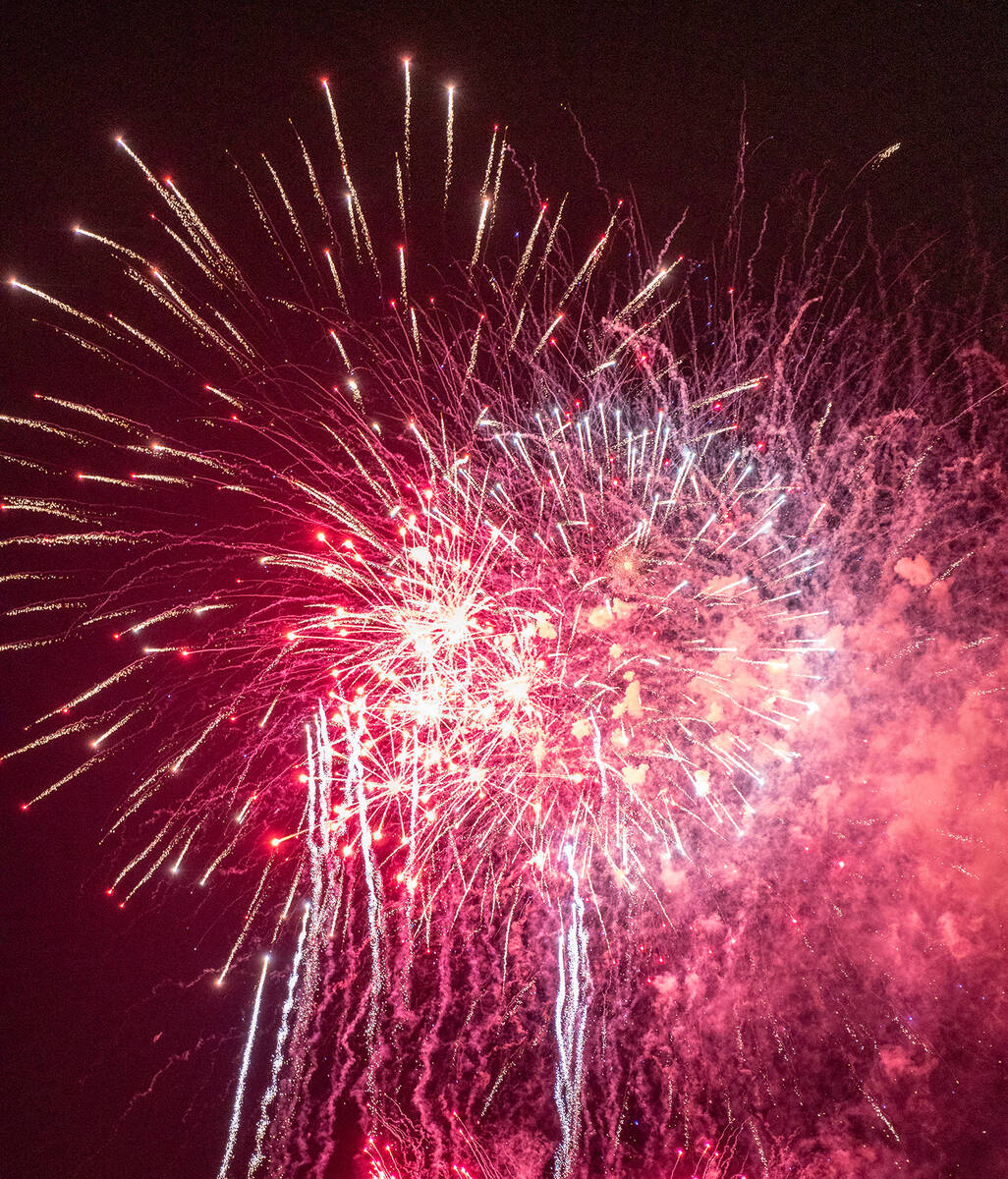 John Clausen/Pahrump Valley Times The sky was bathed in color as Zambelli Fireworks entertained ...