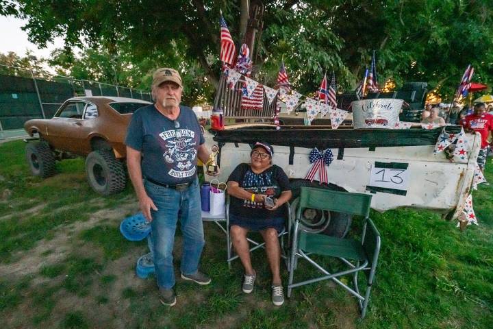 John Clausen/Pahrump Valley Times Taking home the trophy for the Most Redneck Truck Contest wer ...