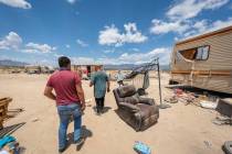 By John Clausen/ Pahrump Valley Times file A resident on The Hill, an expansive homeless camp i ...