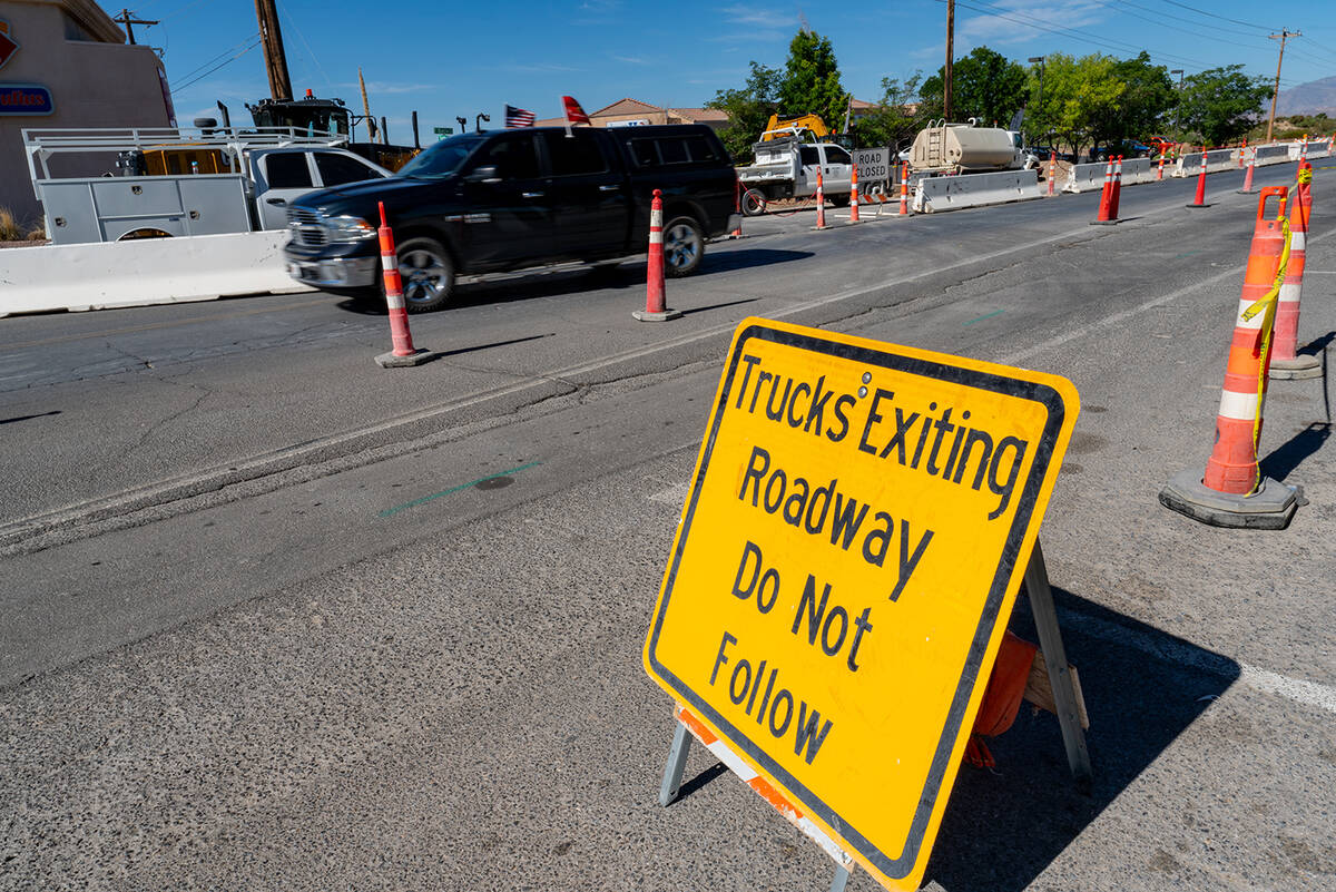 John Clausen/Pahrump Valley Times Drivers are asked to exercise caution and pay attention to ro ...