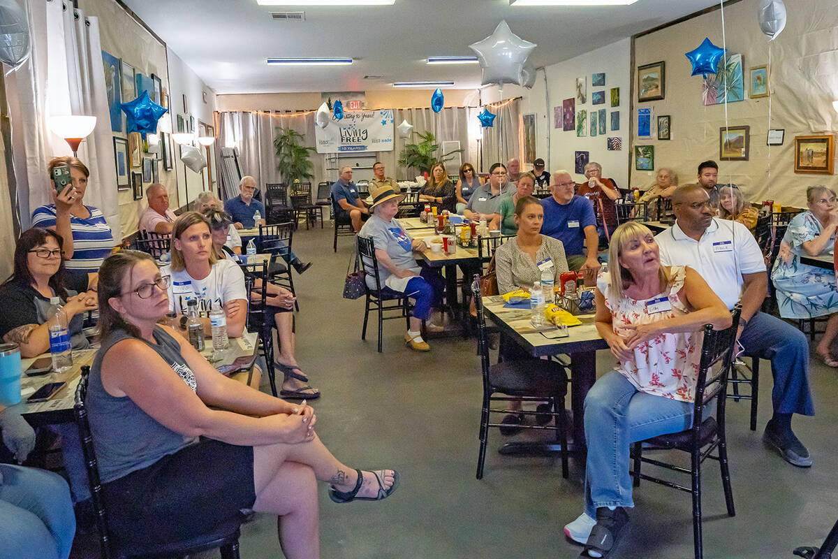 John Clausen/Pahrump Valley Times Living Free Cafe was filled with supporters of the Living Fre ...
