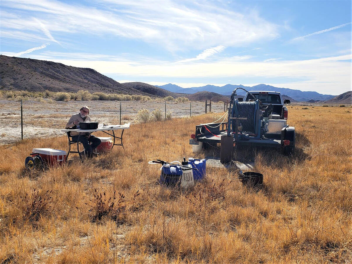 Special to the Pahrump Valley Times A Nye County Groundwater Evaluation well near Bailey's Hot ...