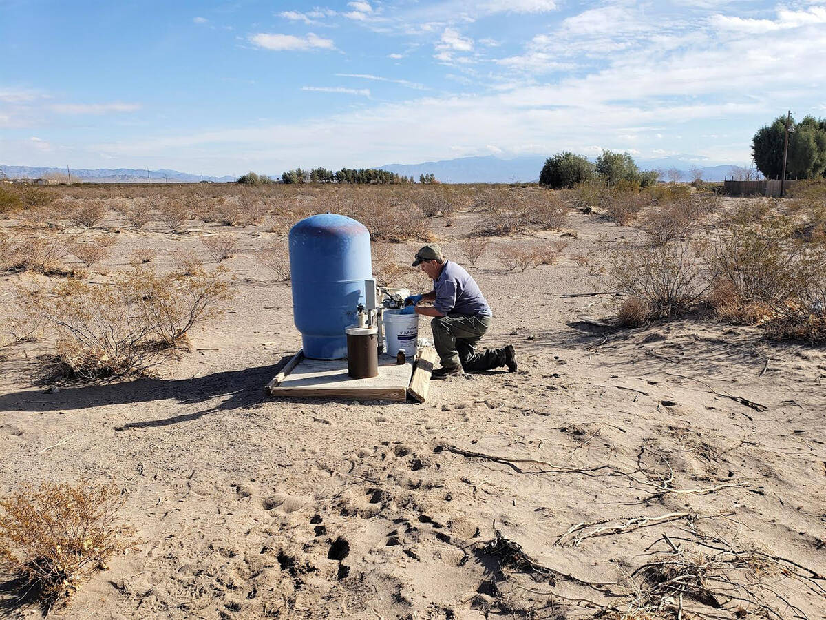 Special to the Pahrump Valley Times Private wells, such as this one located in Amargosa Valley, ...