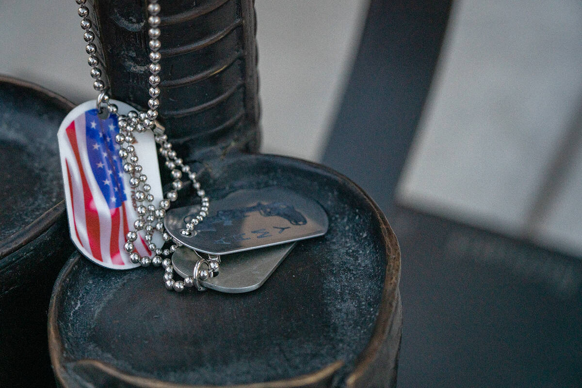 John Clausen/Pahrump Valley Times The image of the Dog Tag is iconic and ceremonies for these s ...