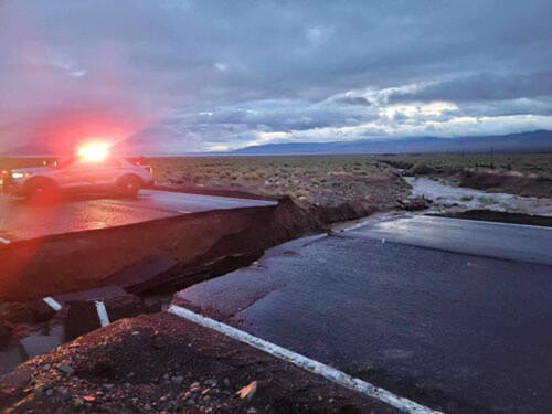 Courtesy Nye County Highway 376 is closed from Carvers to U.S. 50.