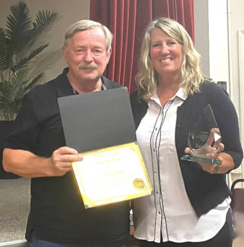 Special to the Times-Bonanza Town Board Chairman Don Kaminski presents Judge Jennifer Klapper ...