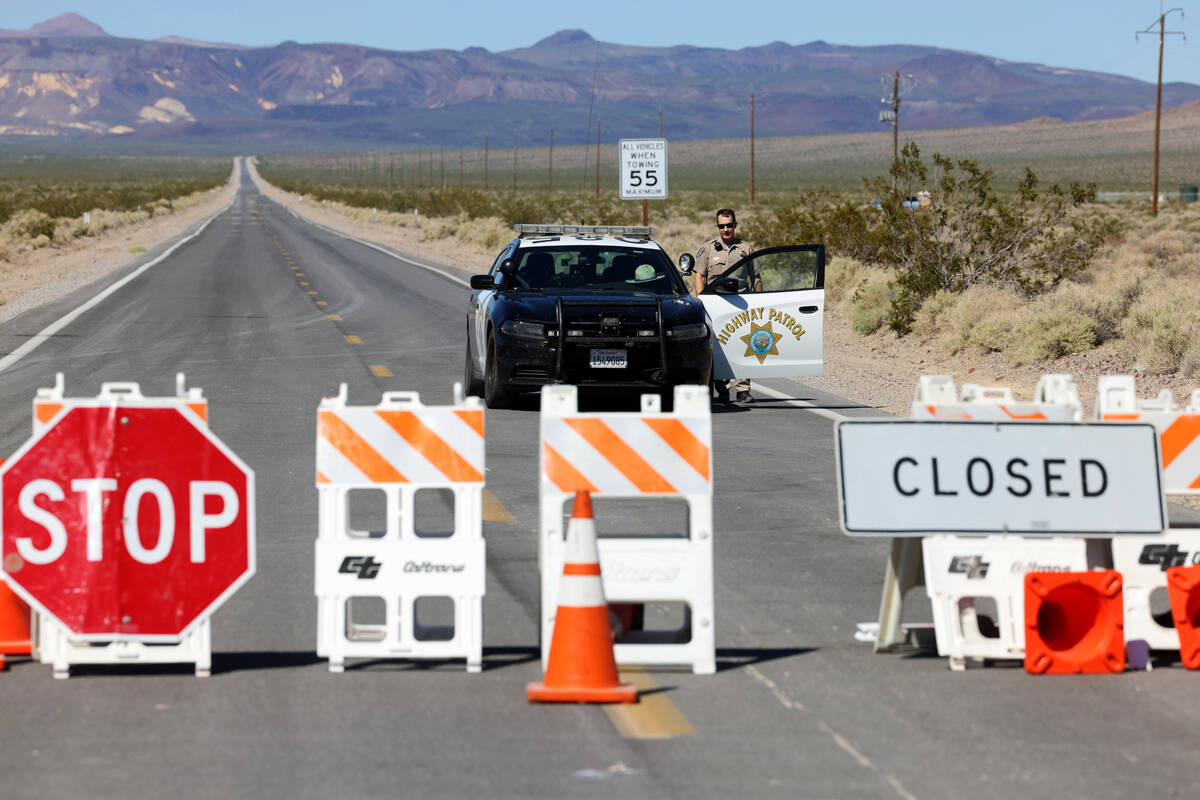 California State Route 190 into Death Valley National Park remains closed on Thursday, Aug. 31, ...