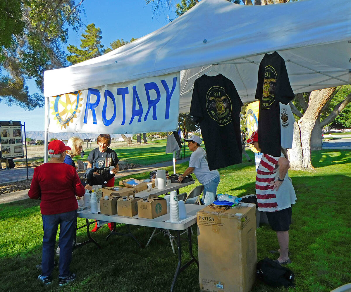 Robin Hebrock/Pahrump Valley Times The Pahrump Valley Rotary Club had a booth set up at the 9/1 ...