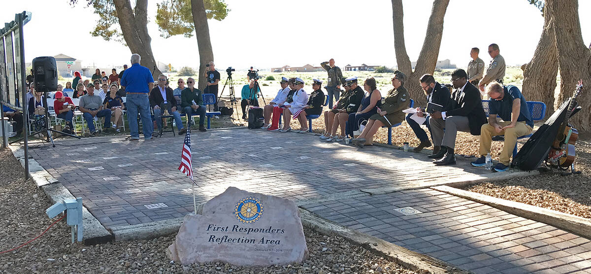 Robin Hebrock/Pahrump Valley Times The First Responders Reflection Area, built by the Pahrump R ...