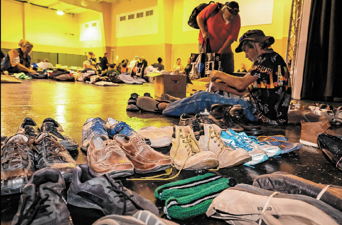 John Clausen/Pahrump Valley Times Shoes were free to those who needed them at the event on Friday.